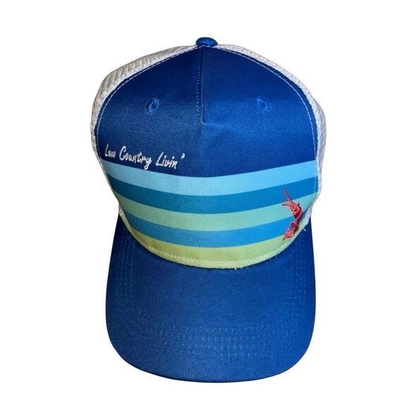 Low Country Livin' Trucker Hat - Embroidered Shrimp- Marsh Mode - Picture 2 of 9